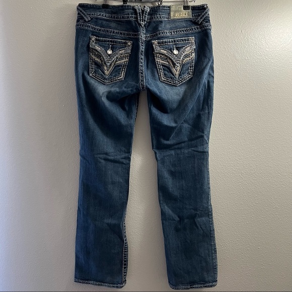 Vigoss- jeans w/embellishments/factory fading, The New York Slim Boot style - Picture 2 of 4